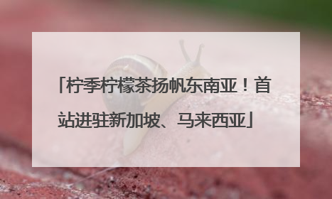柠季柠檬茶扬帆东南亚！首站进驻新加坡、马来西亚
